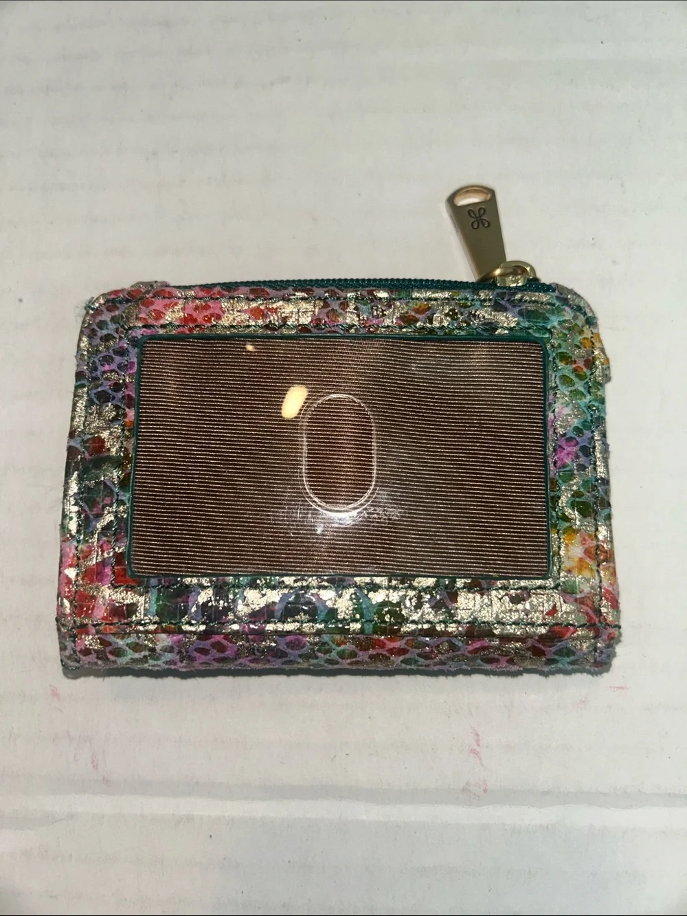 HOBO Metallic Multicolor LeatherSnakeskin-Print small Wallet